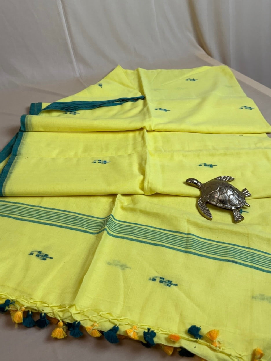 Pure Mul Cotton Saree with Needle Jamdani Artistry