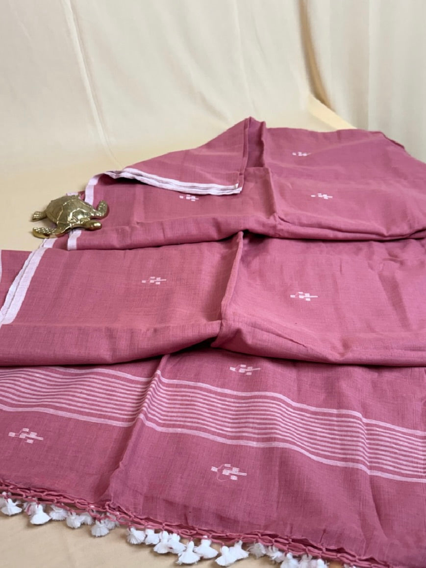 Pure Mul Cotton Saree with Needle Jamdani Artistry