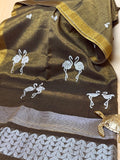 Handloom Linen Tissue Jamdani
