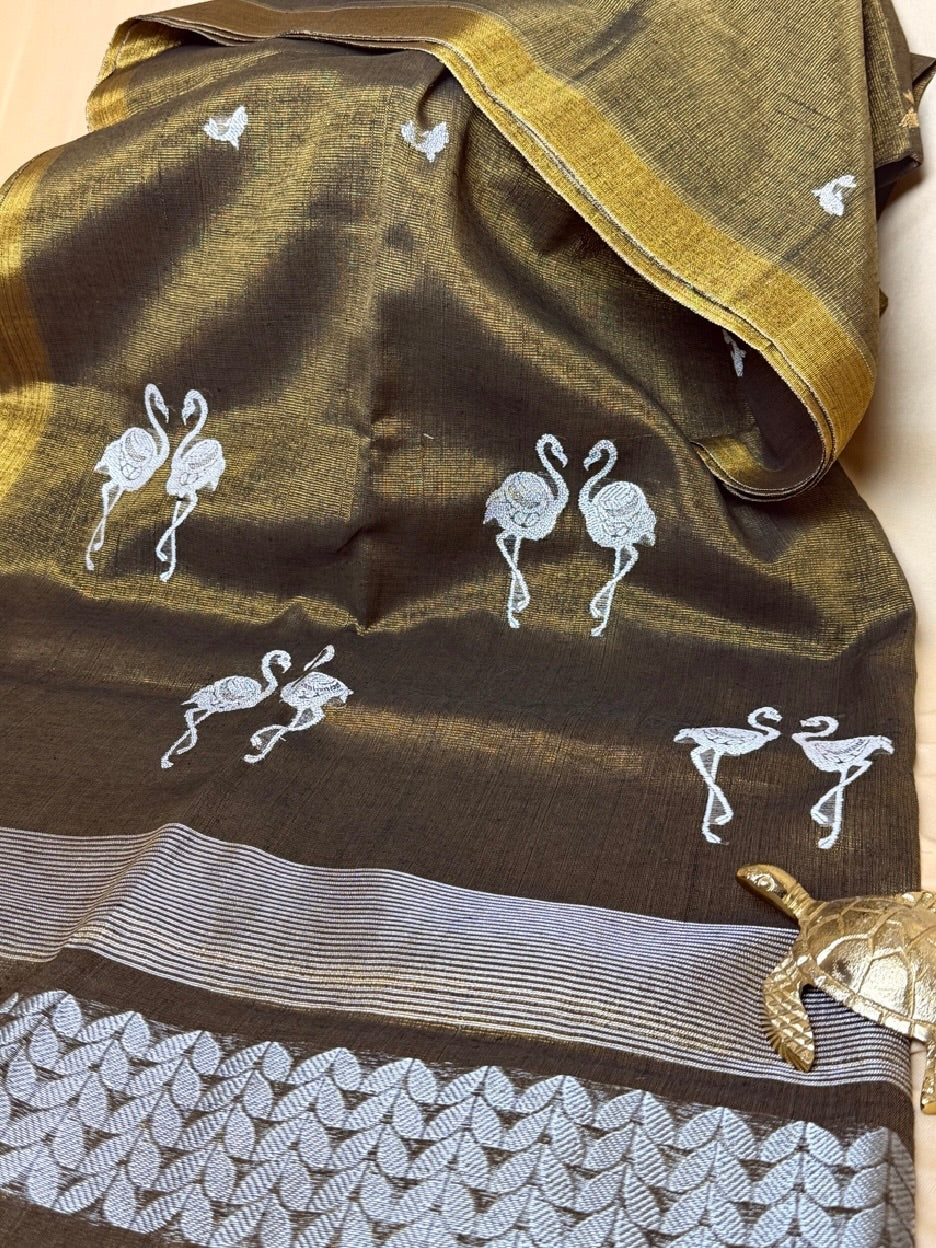 Handloom Linen Tissue Jamdani