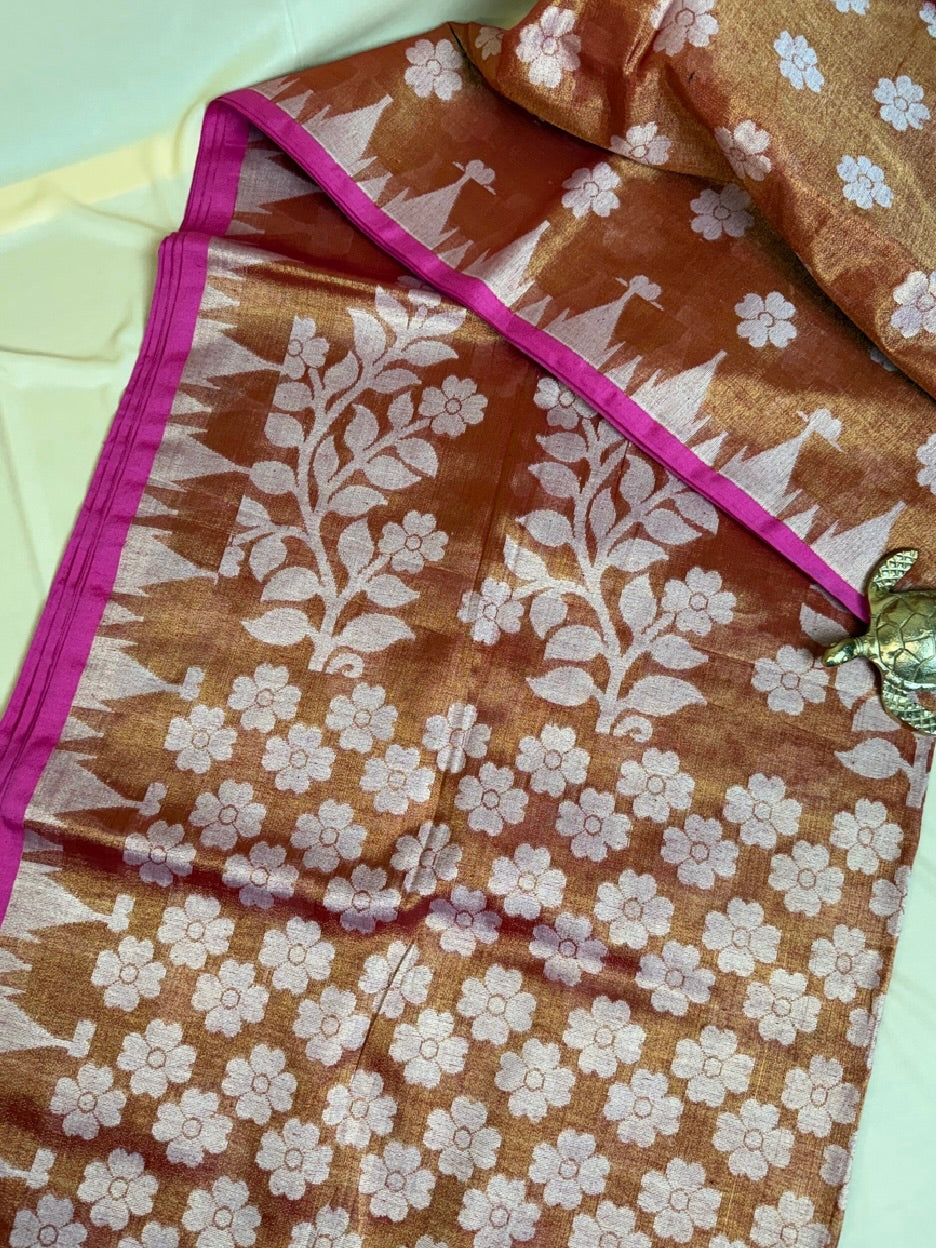 Soft Tissue Cotton Saree with Jamdani-Inspired Weave