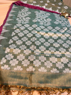 Soft Tissue Cotton Saree with Jamdani-Inspired Weave