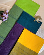Handloom Mul Cotton Saree with Contrast Zari Pallu