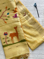 Soft Cotton Jamdani-Paithani with Muniya Border