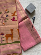 Soft Cotton Jamdani-Paithani with Muniya Border