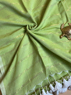 Double Zari Line Handloom Mul Cotton Saree