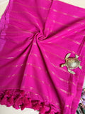 Double Zari Line Handloom Mul Cotton Saree