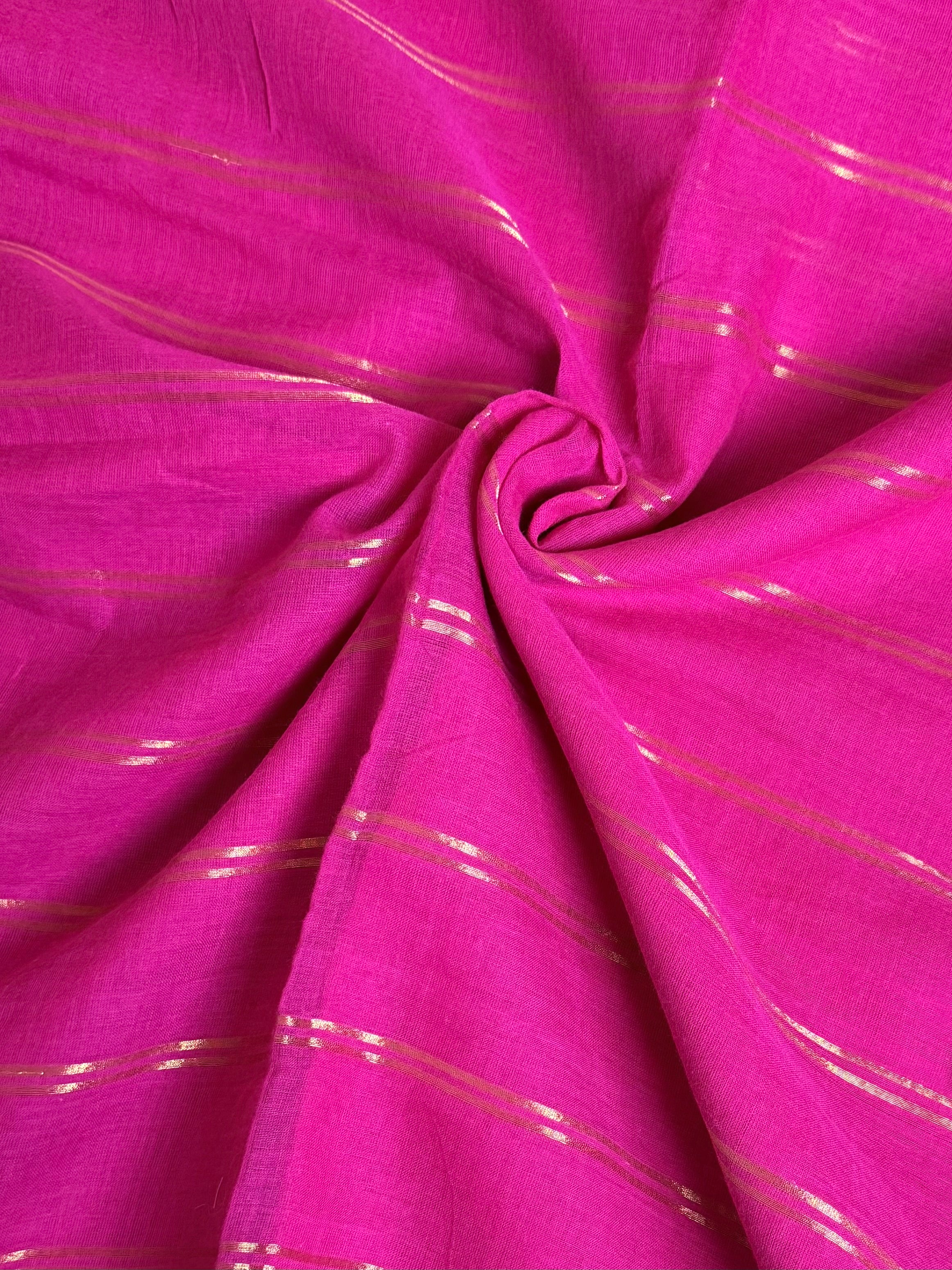 Double Zari Line Handloom Mul Cotton Saree