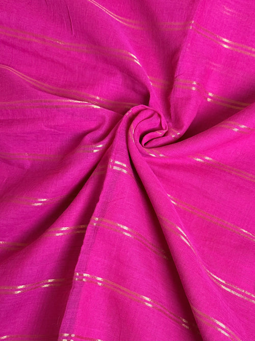 Double Zari Line Handloom Mul Cotton Saree