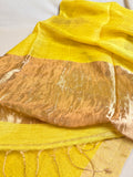 Pure Jayashree Linen Saree with Tissue Shimmer Pallu
