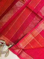 Handloom Maheshwari Small Self-Chex Saree