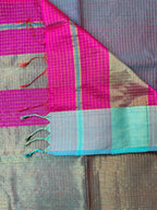 Handloom Maheshwari All-Over Zari Checks Saree