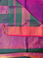 Handloom Maheshwari All-Over Zari Checks Saree