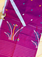 Handloom Mul Cotton Needle Jamdani Saree