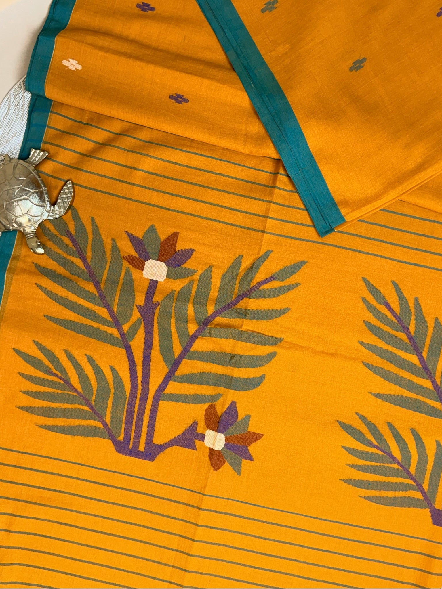 Handloom Mul Cotton Needle Jamdani Saree