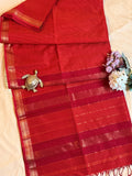 Handloom Maheshwari Small Self-Chex Saree
