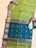 Handloom Maheshwari ‘Narmada Lehar’ Saree with Lotus Pallu