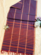 Handloom Dhaniakhali All-Over Intricate Line Butti Saree