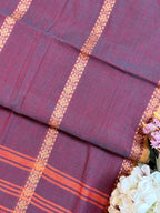 Handloom Dhaniakhali All-Over Intricate Line Butti Saree