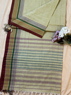 Handloom Dhaniakhali Intricate Multicolor Border Saree