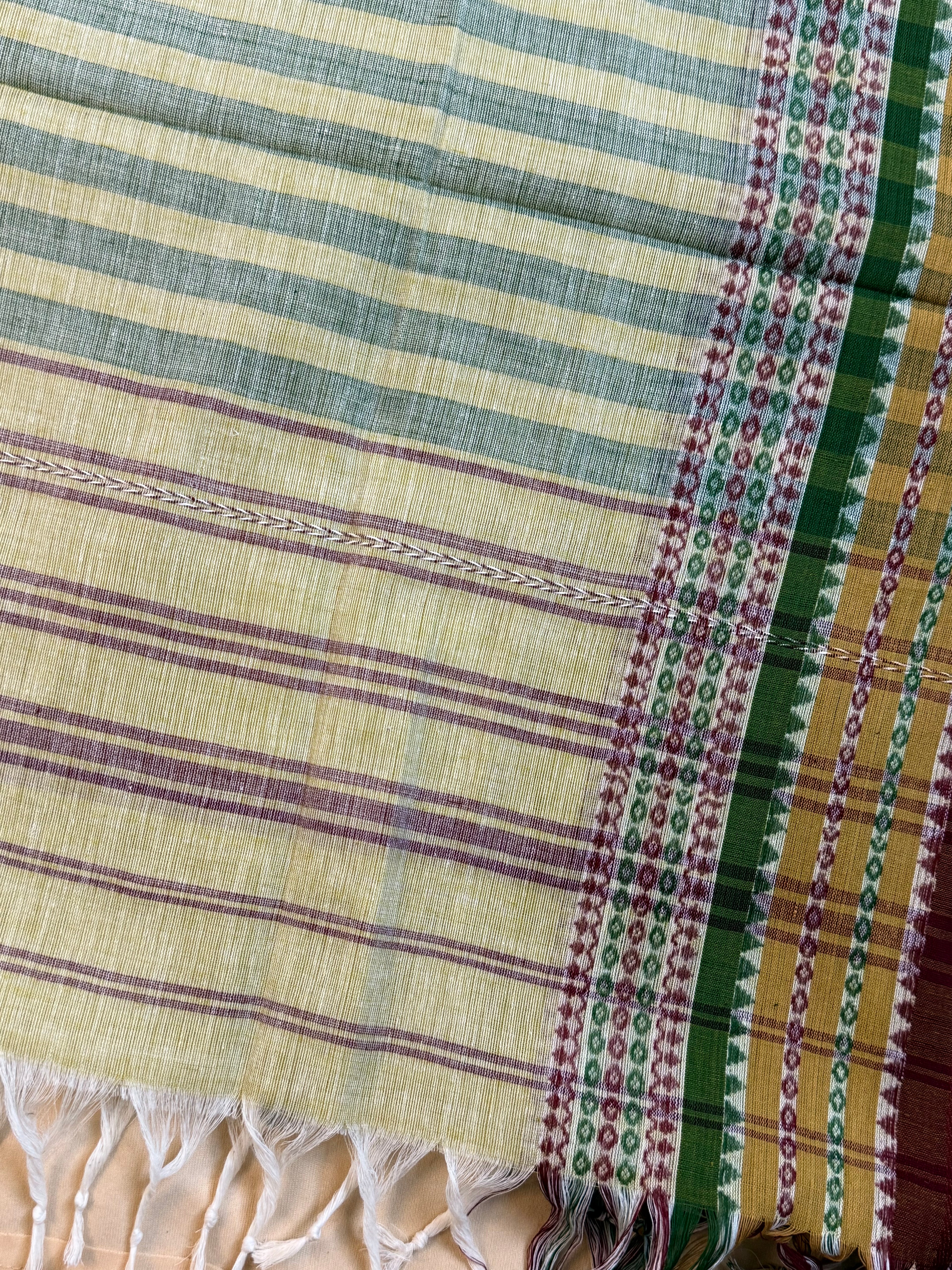 Handloom Dhaniakhali Intricate Multicolor Border Saree