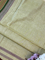 Handloom Dhaniakhali Intricate Multicolor Border Saree