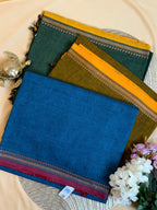 Handloom Dhaniakhali Cotton Saree with Contrast Border