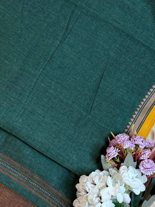 Handloom Dhaniakhali Cotton Saree with Contrast Border