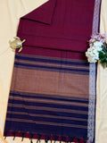 Handloom Dhaniakhali Cotton Saree with Thin Border