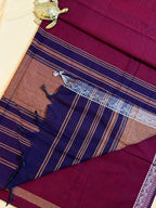Handloom Dhaniakhali Cotton Saree with Thin Border