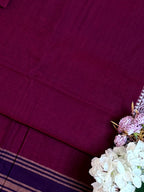 Handloom Dhaniakhali Cotton Saree with Thin Border