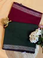 Handloom Dhaniakhali Cotton Saree with Thin Border