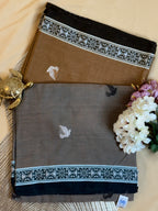 Handloom Dhaniakhali Intricate Bird Butti Saree&nbsp;