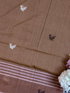 Handloom Dhaniakhali Intricate Bird Butti Saree&nbsp;