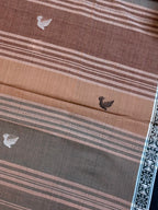 Handloom Dhaniakhali Intricate Bird Butti Saree&nbsp;