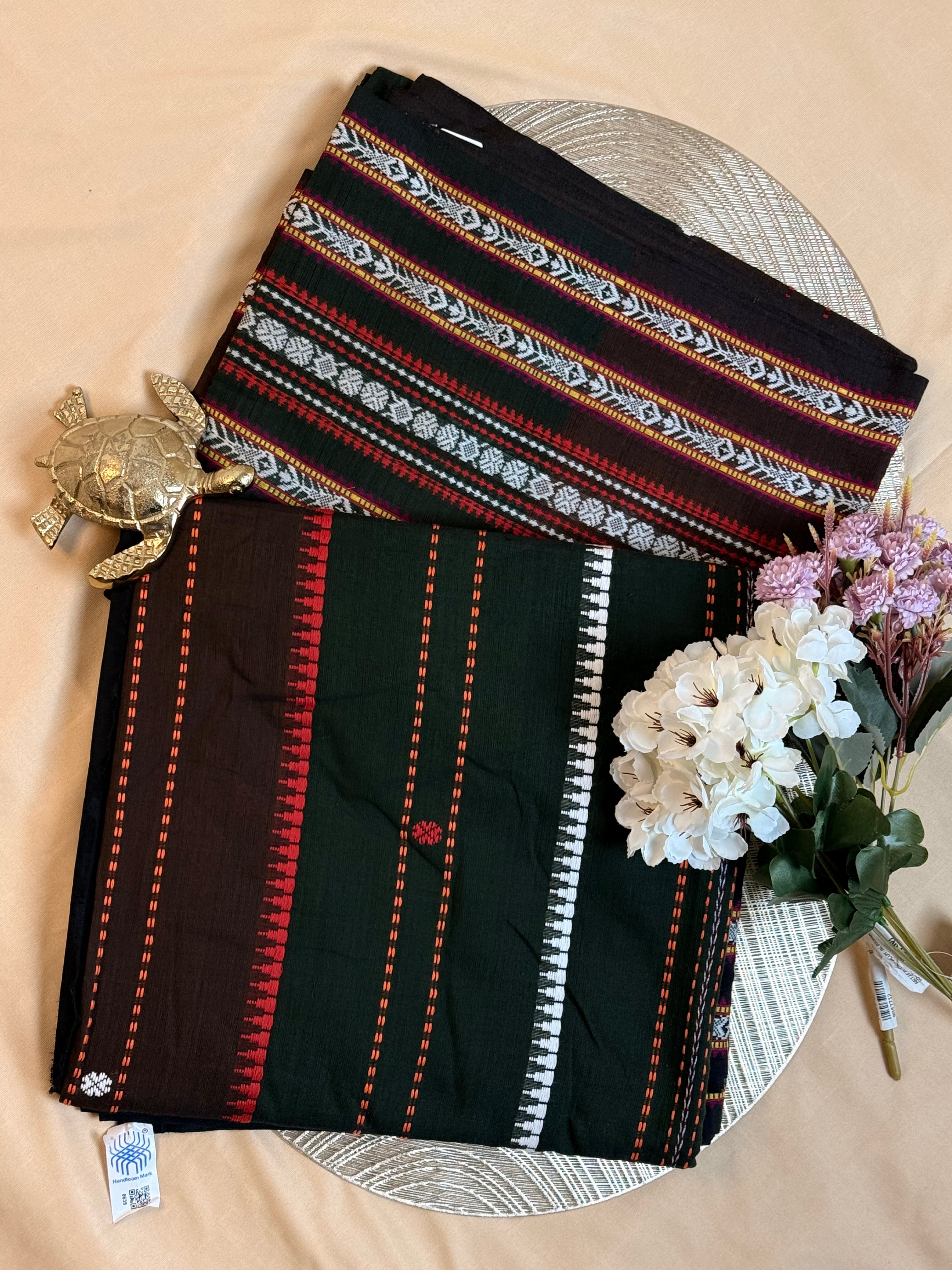 Handloom Dhaniakhali Skirt Border Saree