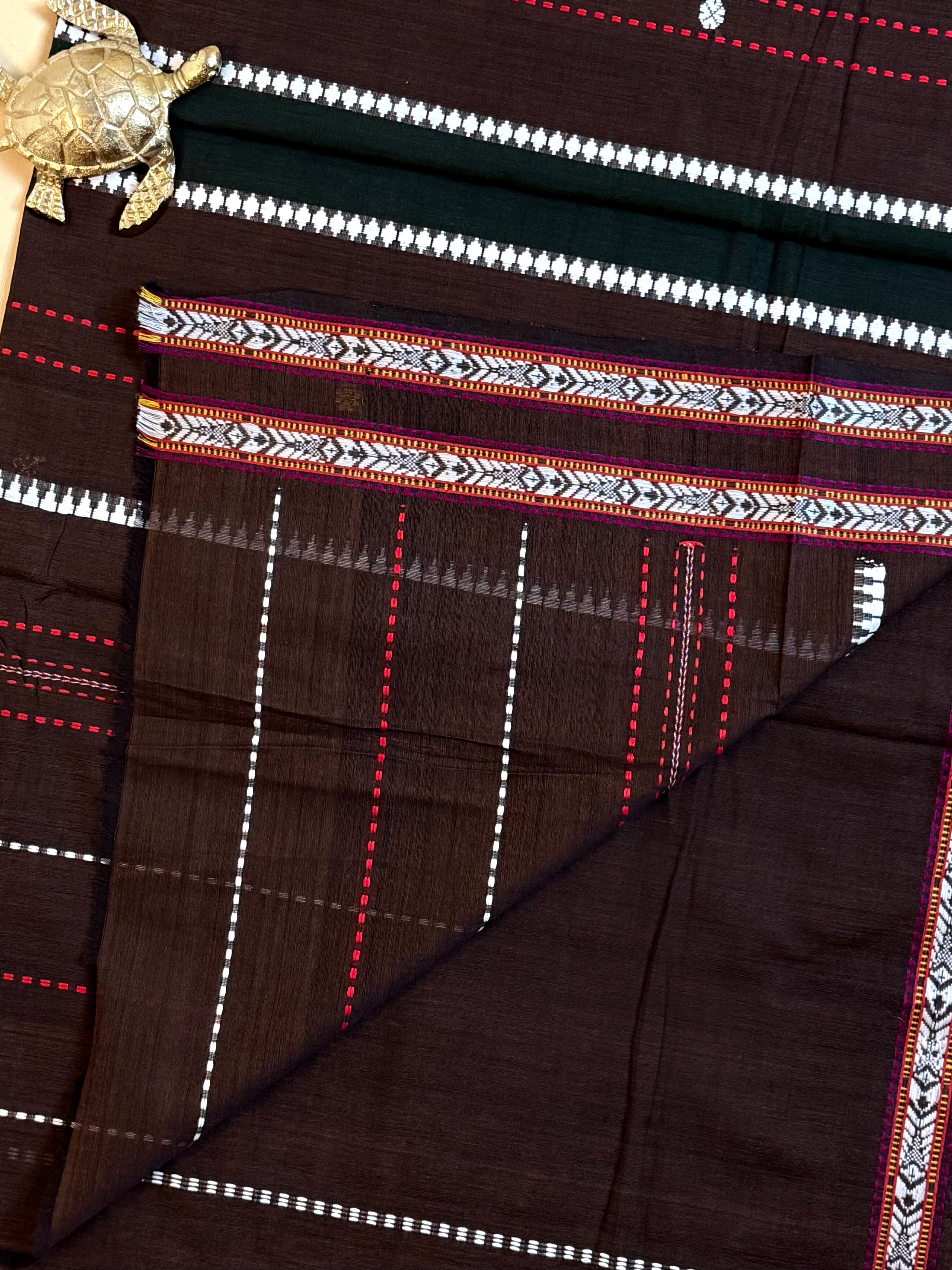 Handloom Dhaniakhali Skirt Border Saree