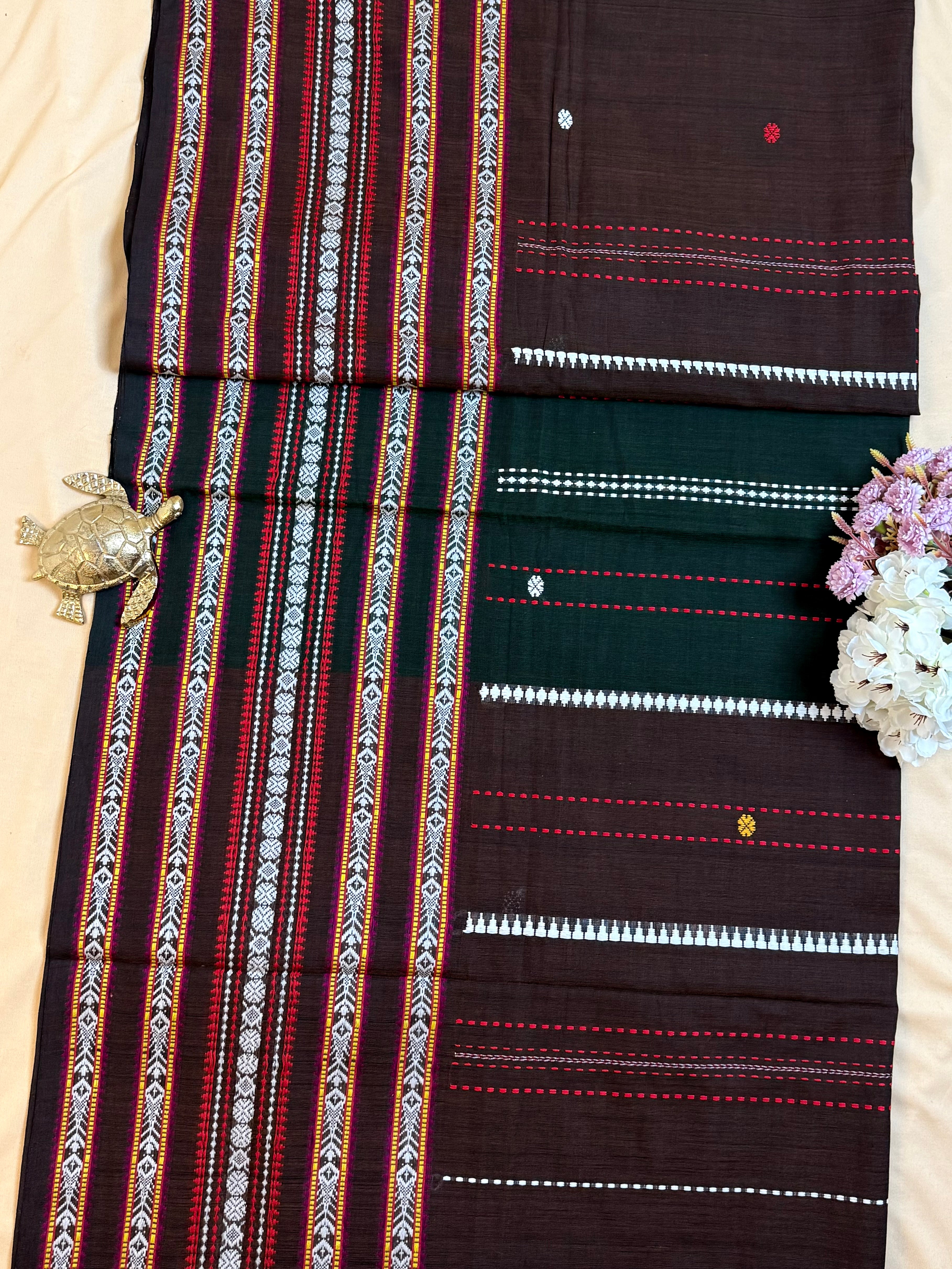Handloom Dhaniakhali Skirt Border Saree
