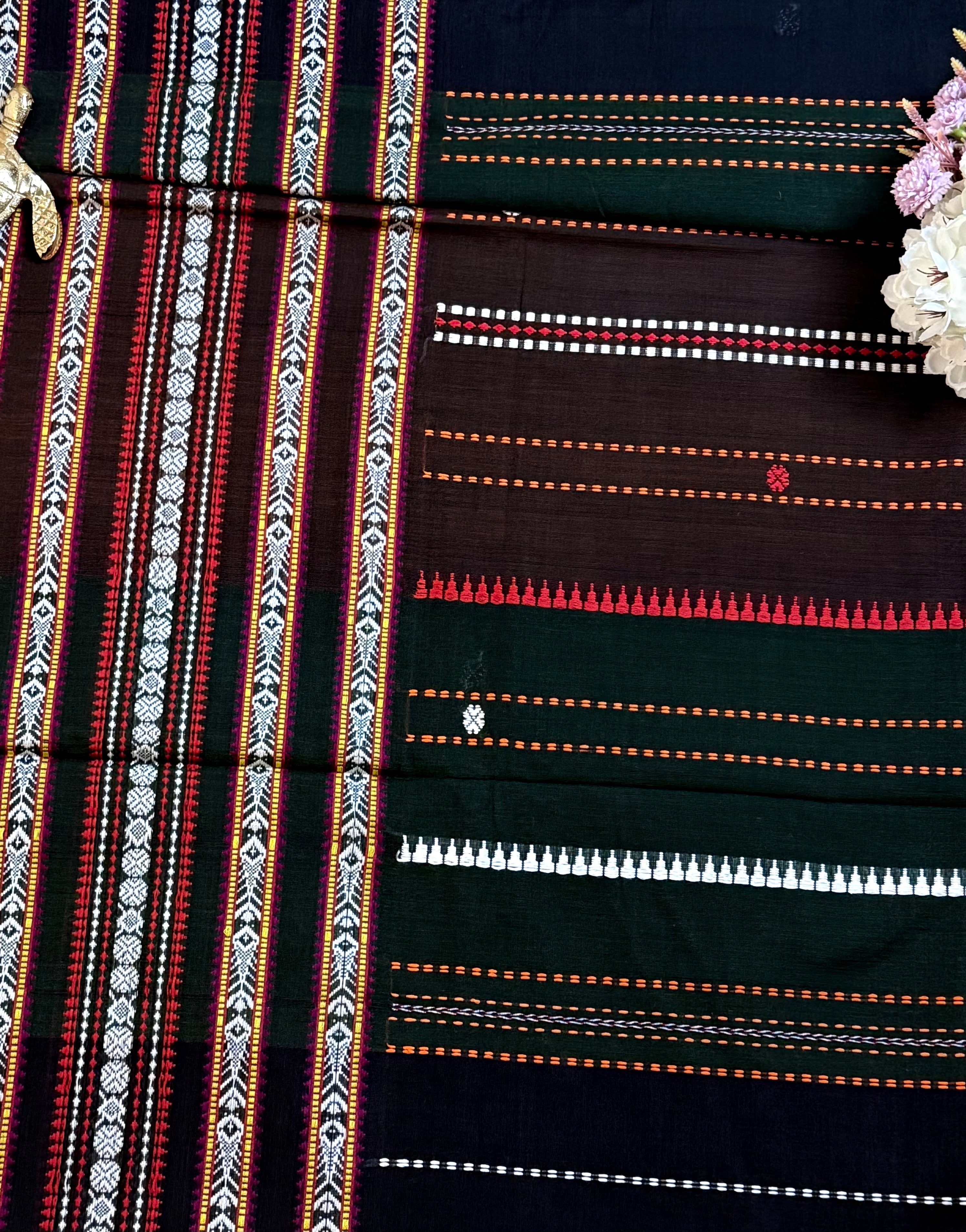 Handloom Dhaniakhali Skirt Border Saree