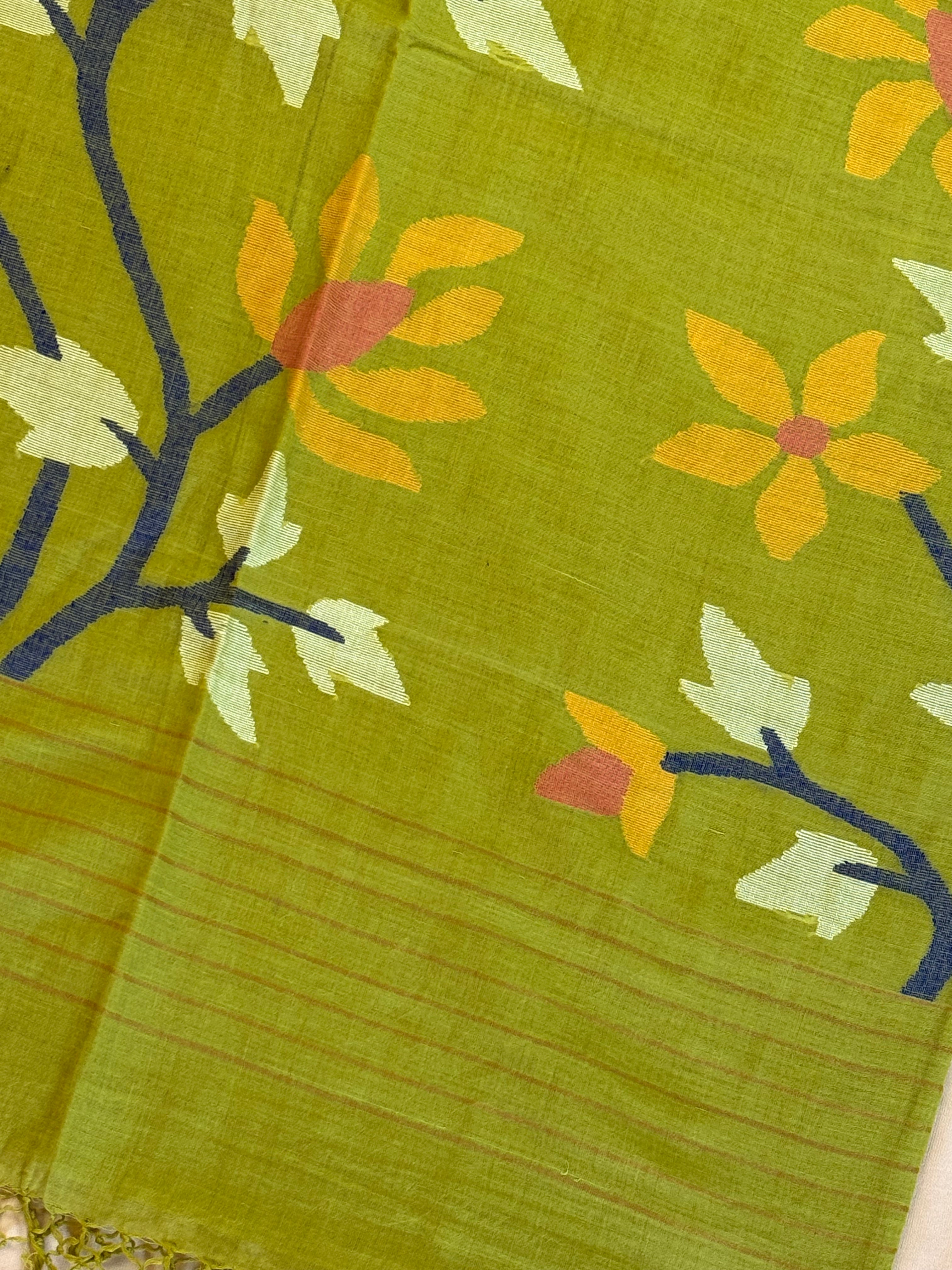Handloom Mul cotton needle Jamdani Saree