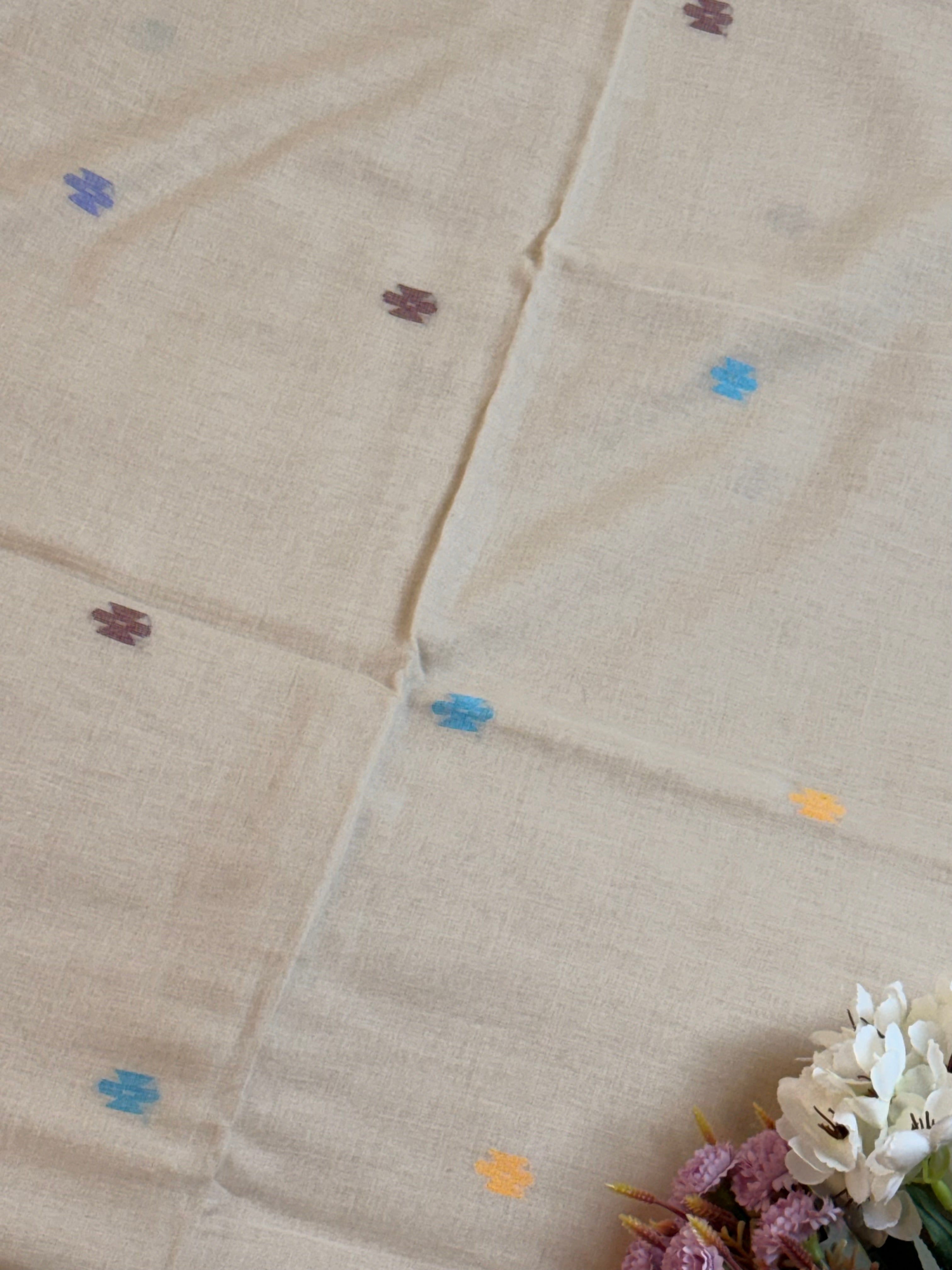 Handloom Mul cotton needle Jamdani Saree