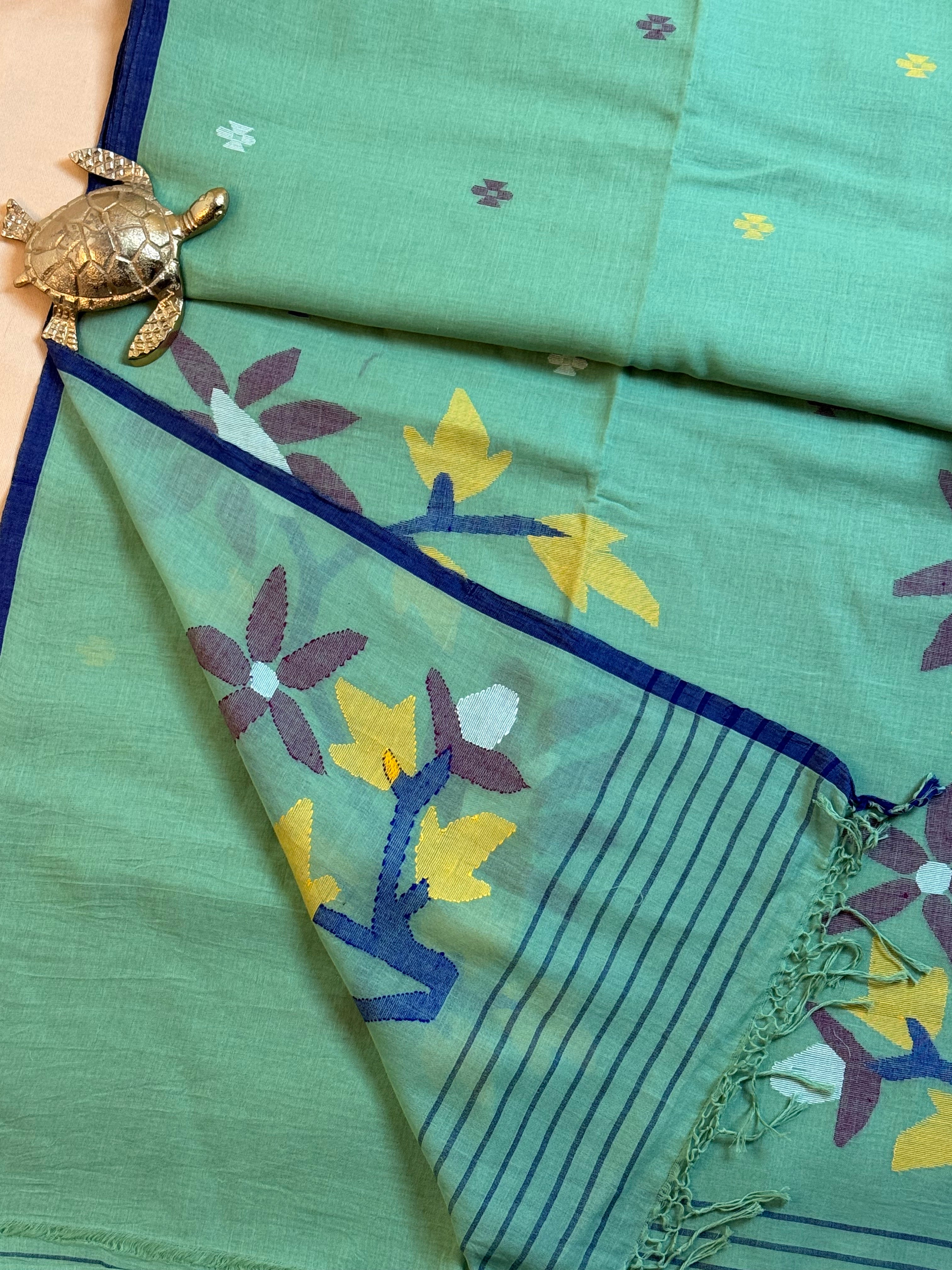 Handloom Mul cotton needle Jamdani Saree