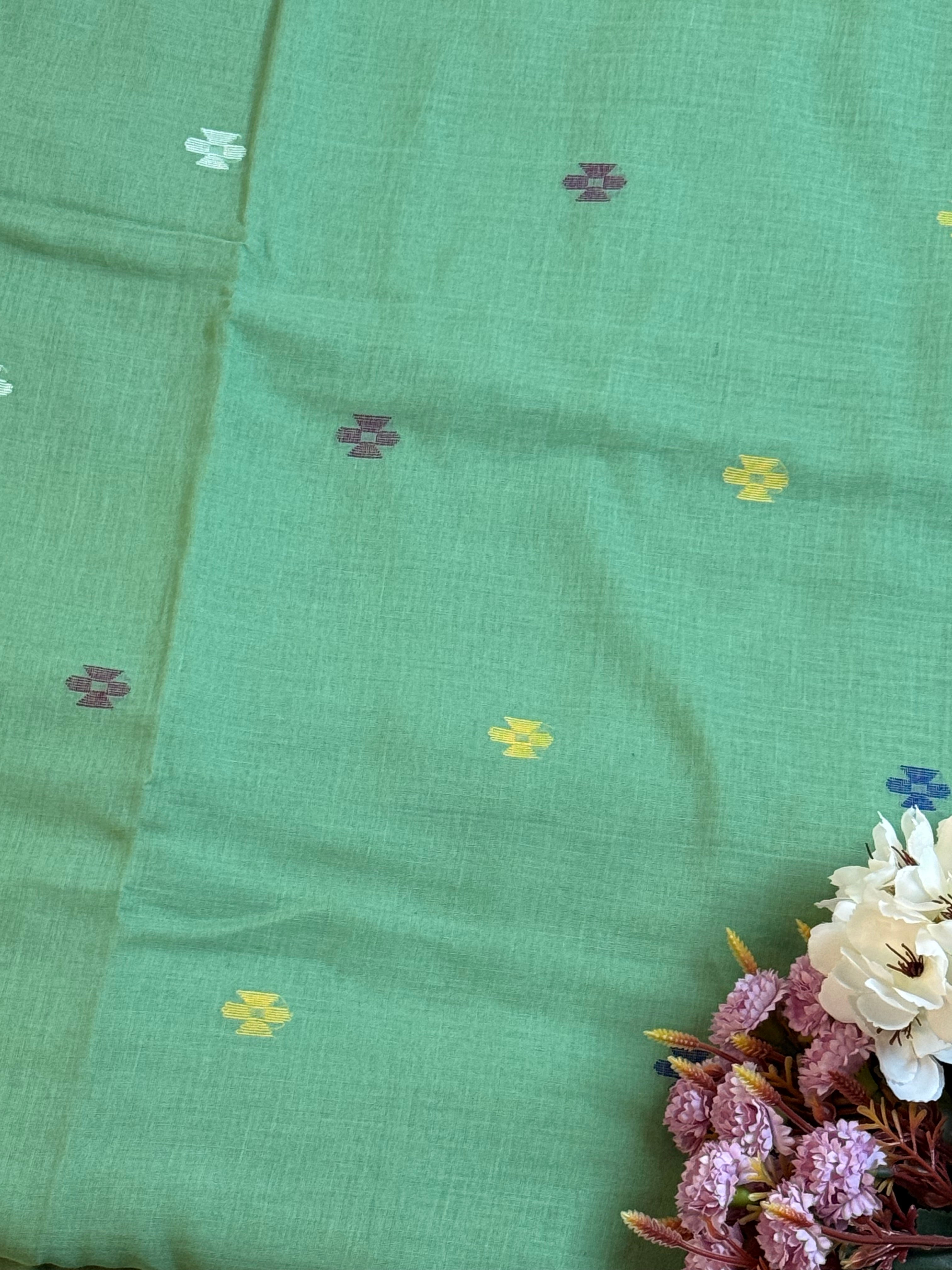 Handloom Mul cotton needle Jamdani Saree