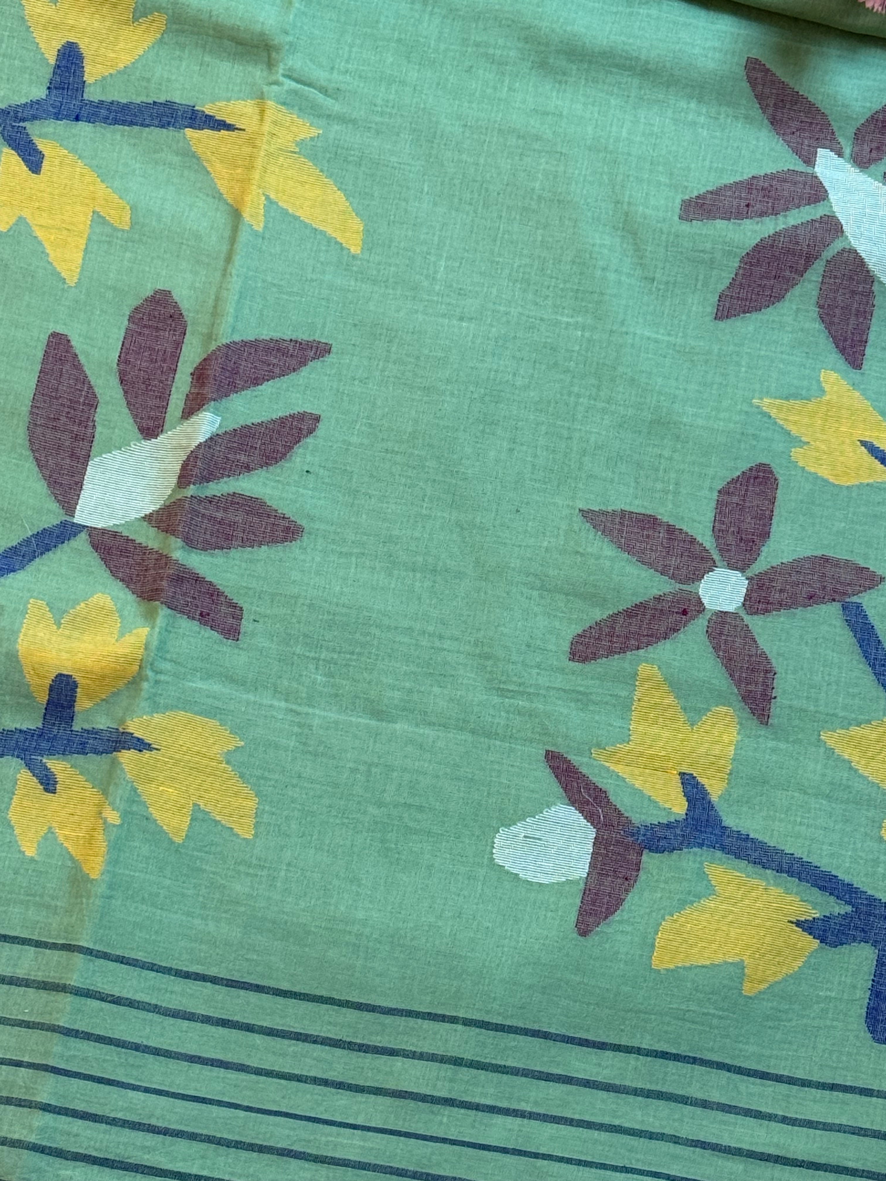 Handloom Mul cotton needle Jamdani Saree