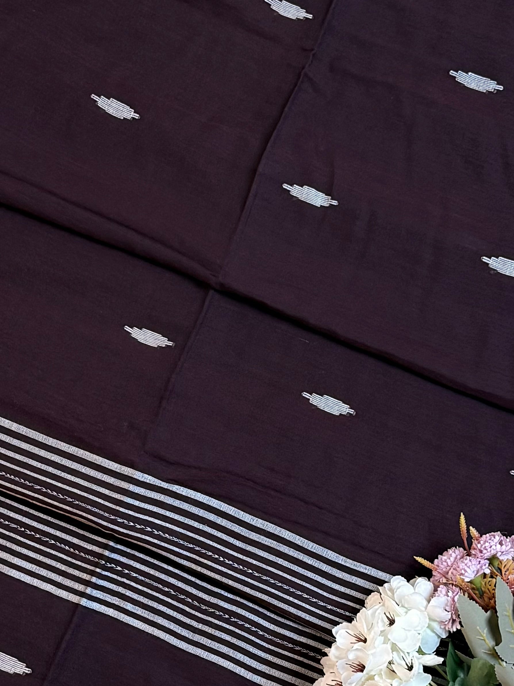 Pure Mul Cotton Saree with Needle Jamdani Artistry