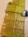 Silk Mark Certified Handloom Tussar Silk Saree with Zari Anchal