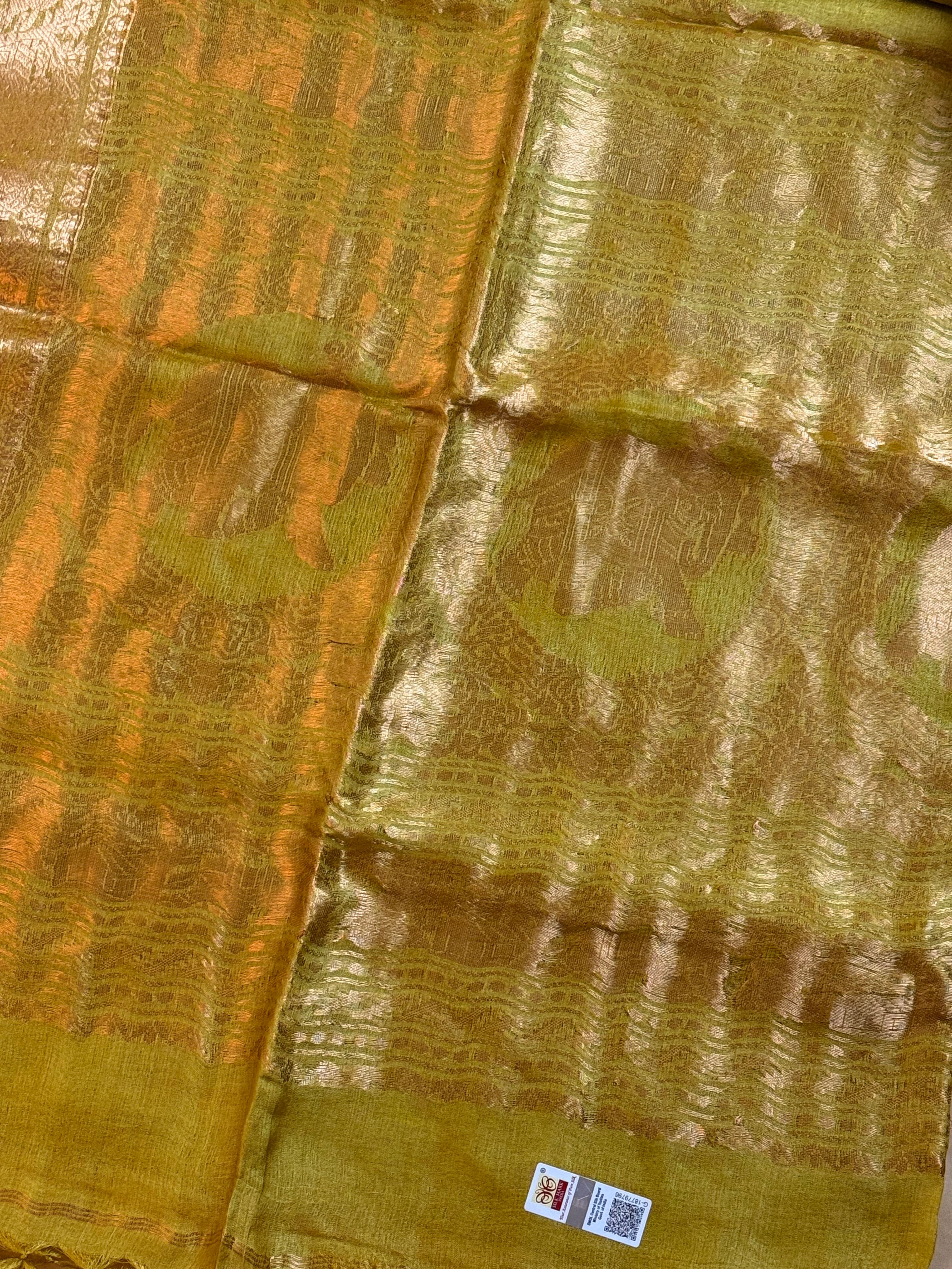 Silk Mark Certified Handloom Tussar Silk Saree with Zari Anchal