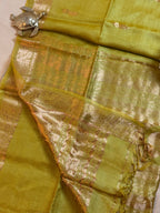 Silk Mark Certified Handloom Tussar Silk Saree with Zari Anchal