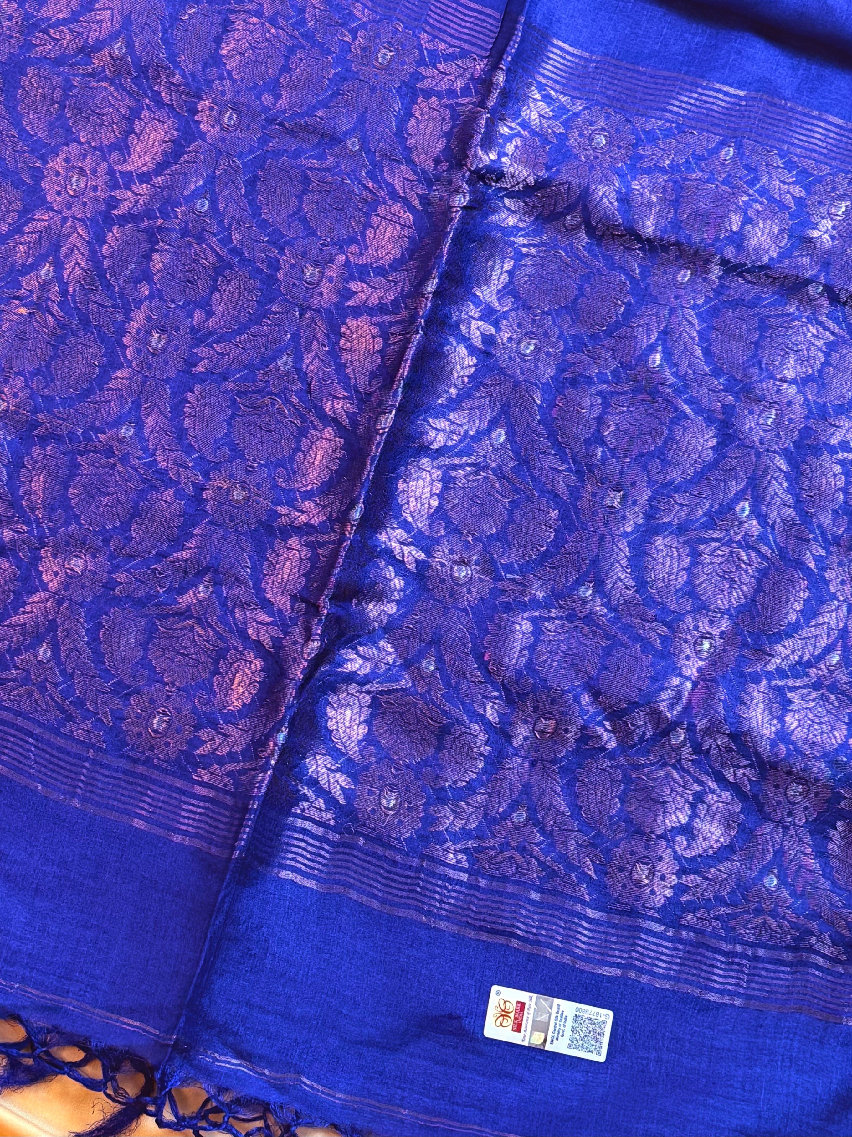 Silk Mark Certified Handloom Tussar Silk Saree with Zari Anchal