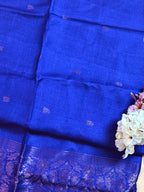 Silk Mark Certified Handloom Tussar Silk Saree with Zari Anchal